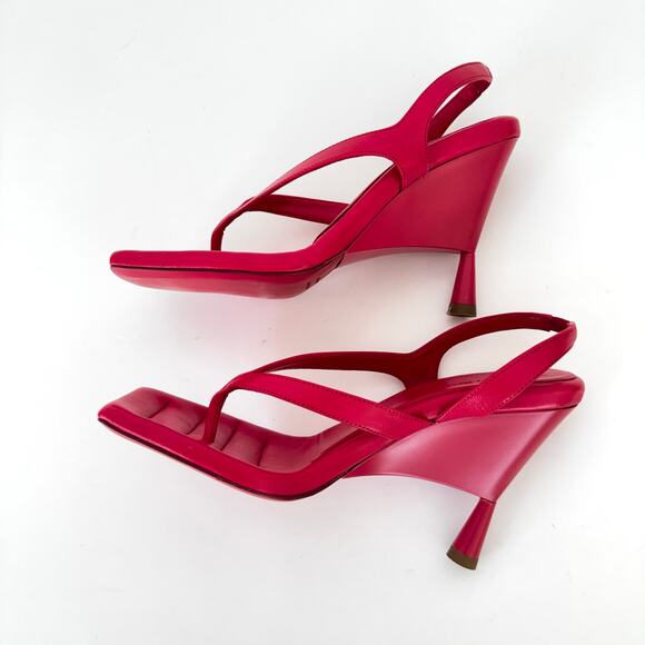 Gia Borghini x RHW Rosie Sandals Slingback Heeled Wedges Leather 36 (US6) - Picture 3 of 13